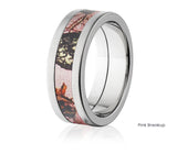 Mossy Oak Ring 8mm Titanium in Brush Finish - Pick Pattern 