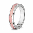 Pink Camo Ring for Her - Titanium 5mm 