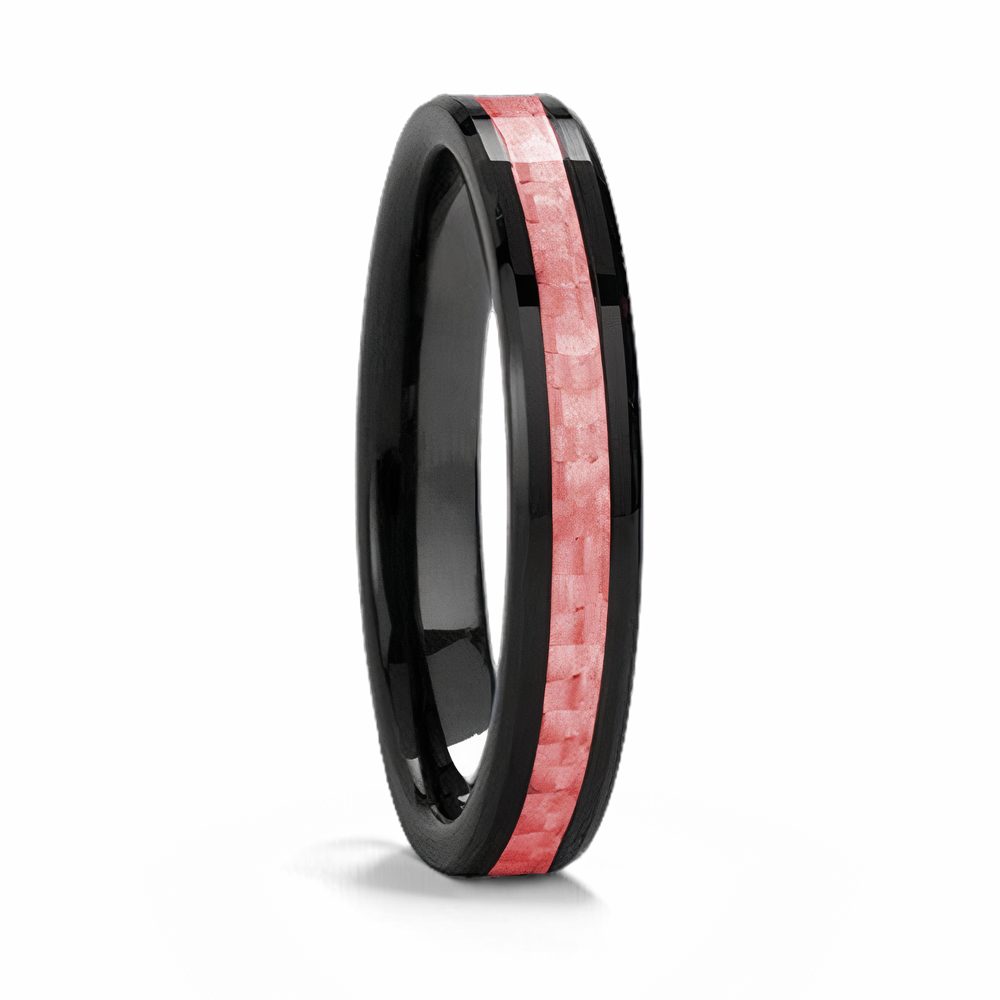 Pink Carbon Fiber Band in Black Ceramic 