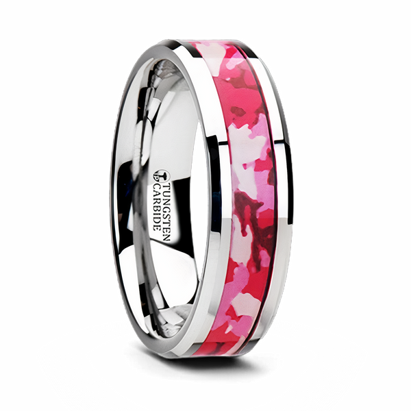 Pink Military Style Camo Ring in Tungsten - Camo Ever After