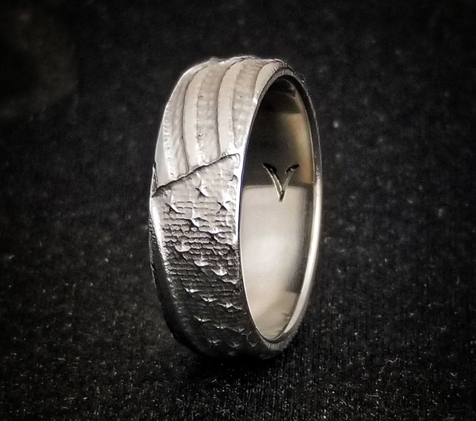 Old Glory Polished Titanium American Flag Ring - Camo Ever After