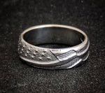 Old Glory Polished Titanium American Flag Ring 
