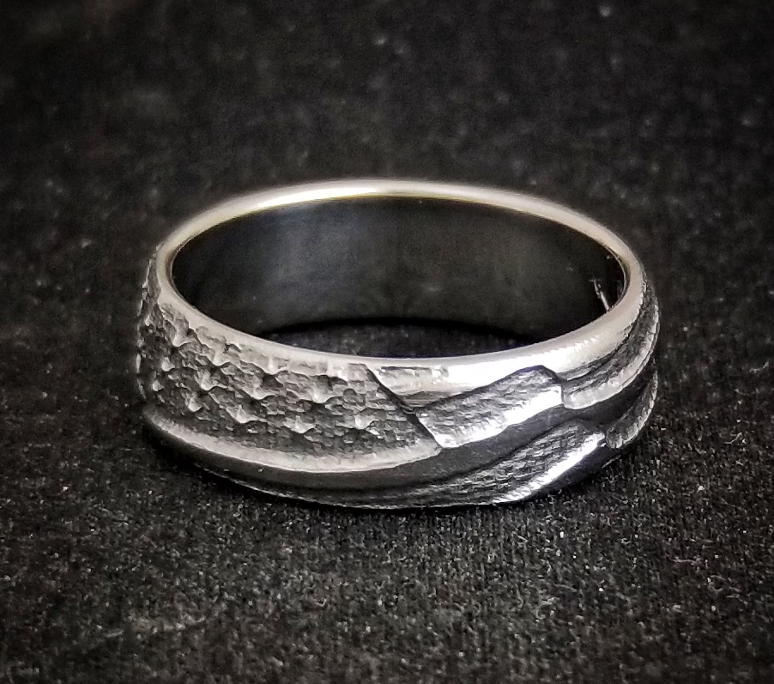 Old Glory Polished Titanium American Flag Ring 