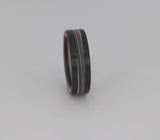 Fordite Men's Ring with Carbon Fiber Rails