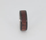 koa wood carbon fiber titanium ring