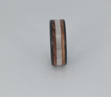 antler ring with whiskey barrel and carbon fiber