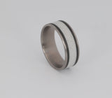 titanium and concrete wedding ring