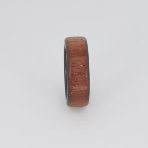 Koa Wood Ring with Carbon Fiber Sleeve Video