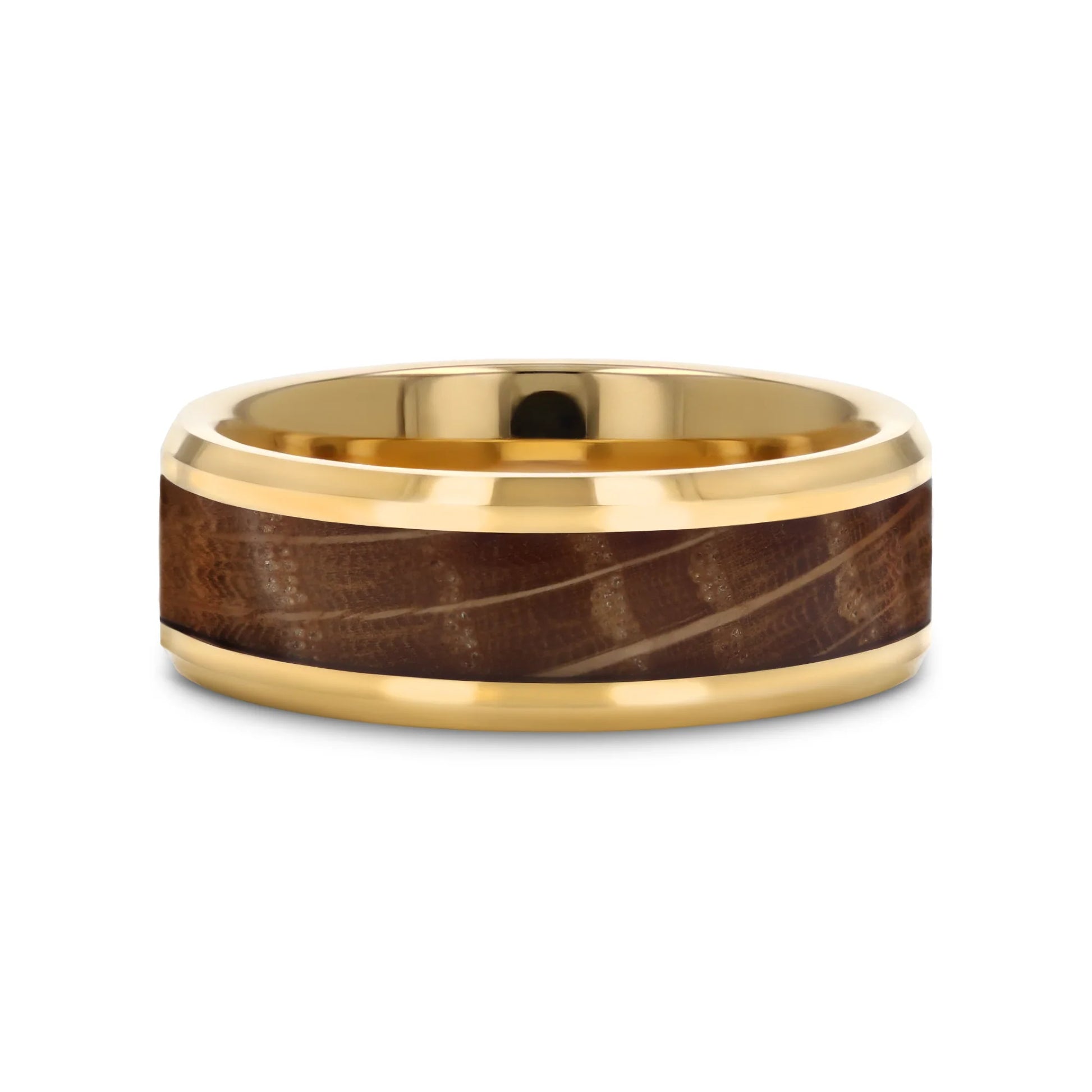 Gold Plated Tungsten Whiskey Barrel Ring 