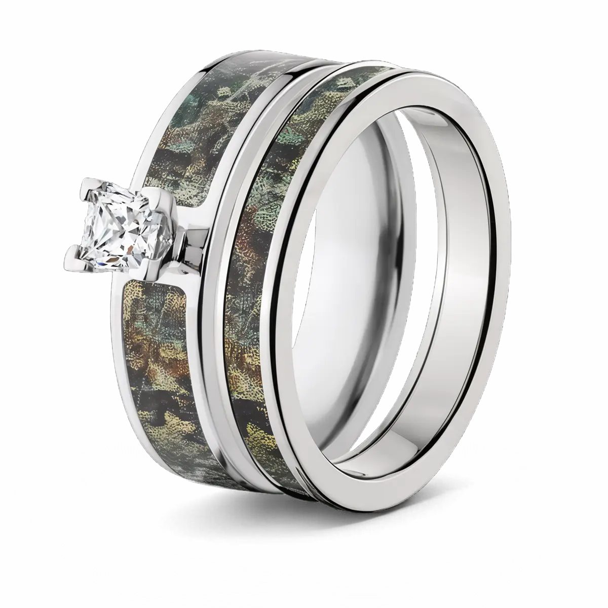 Realtree Timber Camo Ring Bridal Set for Her 