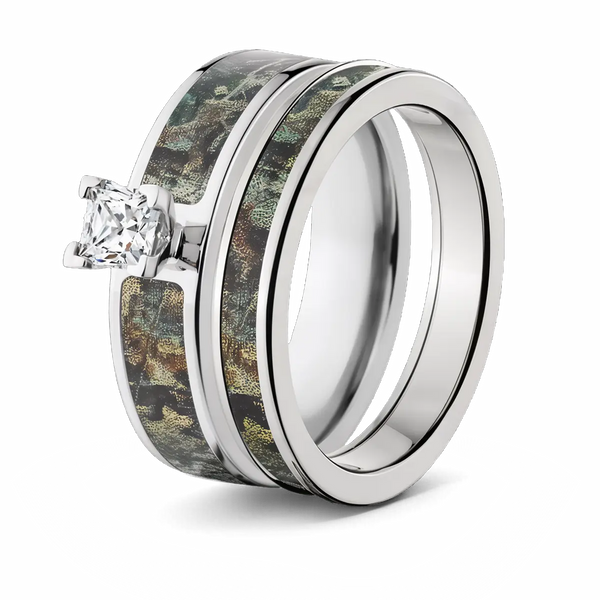 Realtree Timber Camo Ring Bridal Set for Her 