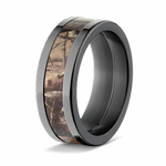 Realtree AP Camo Ring for Him - Black Zirconium 8mm 
