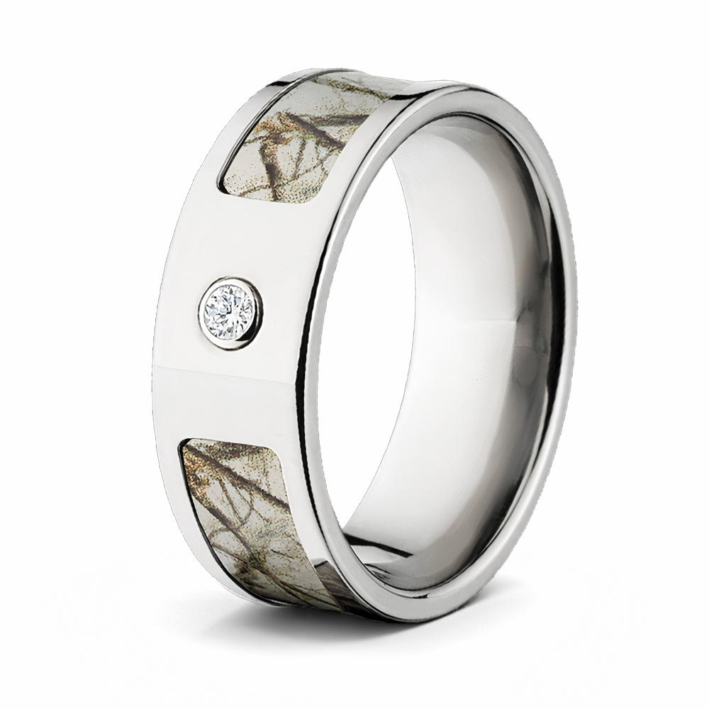Realtree 8mm Bezel Ring with Real Diamond 