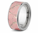 Pink Realtree Ring for Her - 10mm Titanium - Camo Ever After