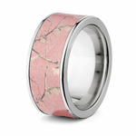 Pink Realtree Ring for Her - 10mm Titanium - Camo Ever After