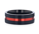Black Ring with Centered Red Groove - Camo Ever After