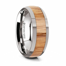 Red Oak Wood Inlay Ring - Tungsten 8mm 