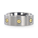 Titanium Mens ring with rotating screw design - Camo Ever After