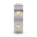 Titanium Brush Finish Ring with Rotating Screw Design 