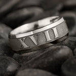 Roman Numeral Ring - Cobalt 8mm 