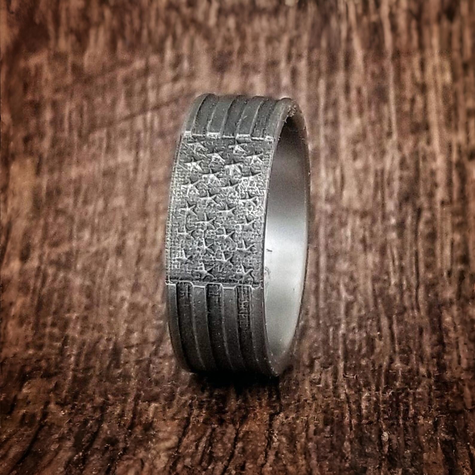 Patriotic Ring - American Flag Titanium 