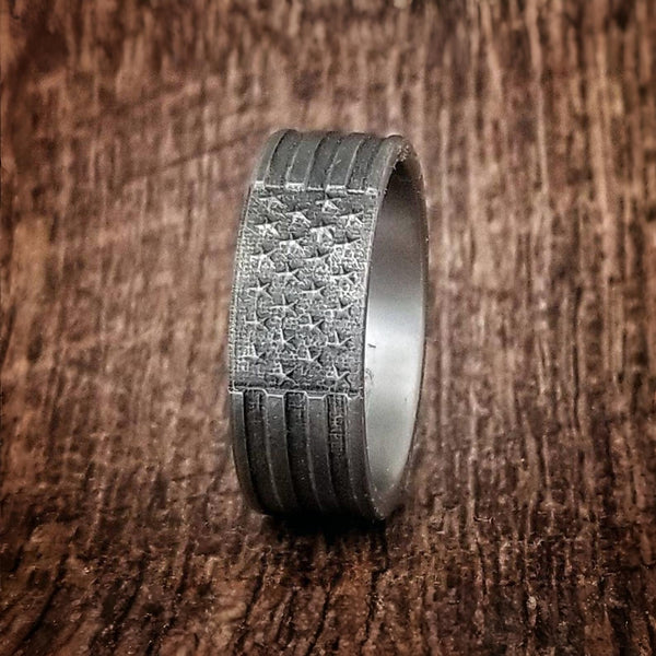 Patriotic Ring - American Flag Titanium 