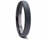 Domed Tungsten Ring with Sandblasted Crystalline Finish 