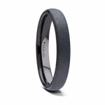 Domed Tungsten Ring with Sandblasted Crystalline Finish 