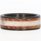 Antler Ring with Whiskey Barrel Wood & Carbon Fiber 