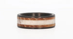 Antler Ring with Whiskey Barrel Wood & Carbon Fiber 