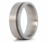 concrete and titanium wedding ring