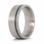 concrete and titanium wedding ring