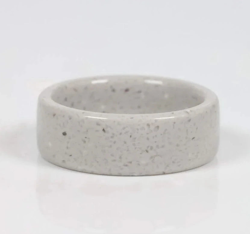 White Concrete Wedding Ring - Camo Ever After