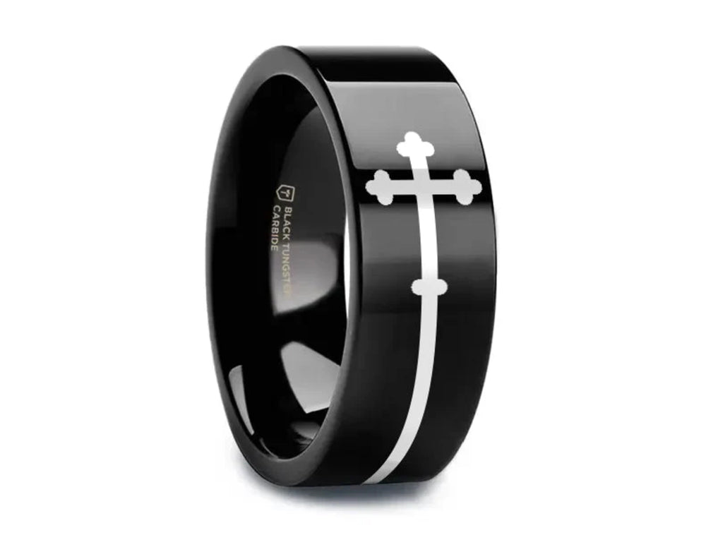 Sideways Cross Black Tungsten - Camo Ever After