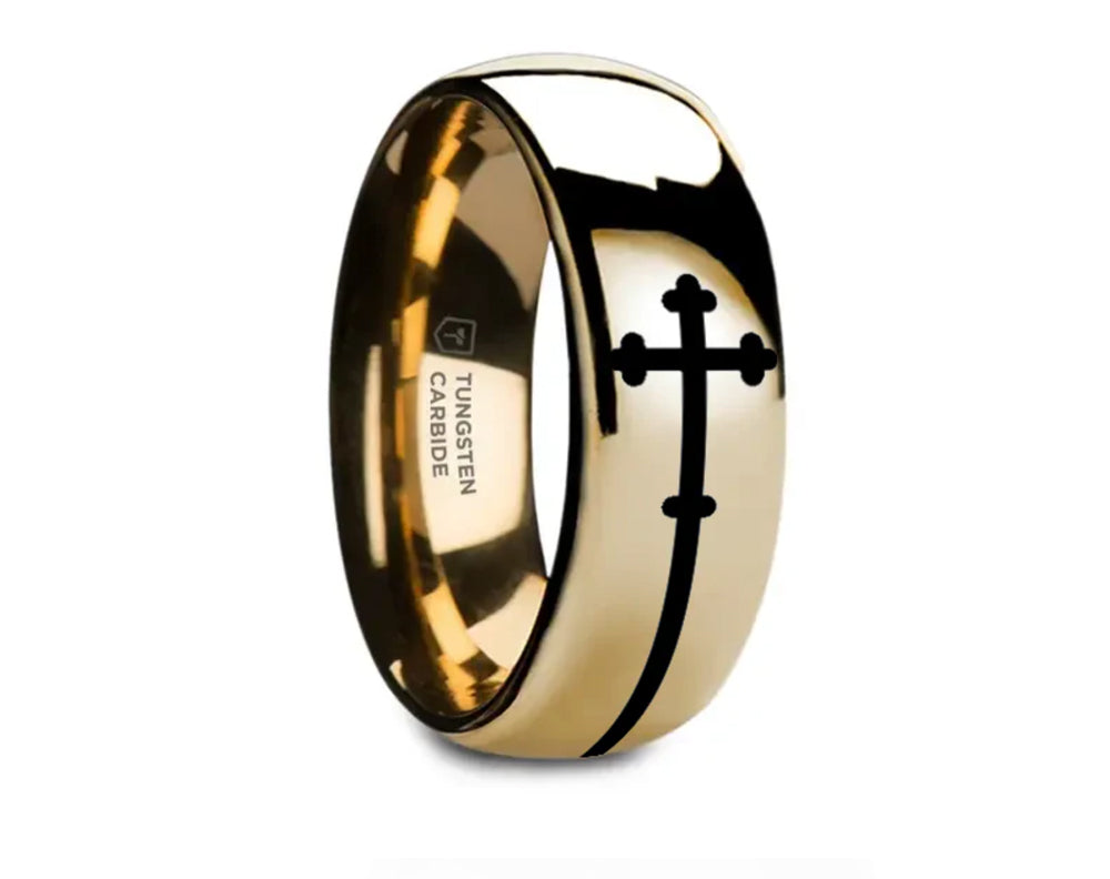 Sideways Cross Gold Plated Band - Camo Ever After