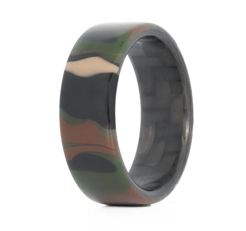 Camo Ring with Carbon Fiber Sleeve