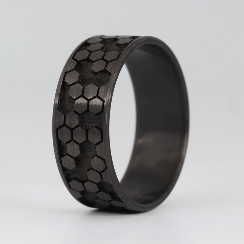 Carbon Fiber Band with Honeycomb Pattern - Camo Ever After