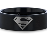 Superman Ring Black Tungsten 