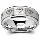 Superman Ring with Spinning Symbol - Tungsten 8mm 