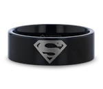 Superman Ring Black Tungsten 
