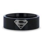 Superman Ring Black Tungsten 