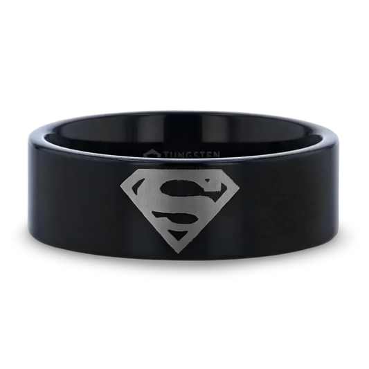 Superman Ring Black Tungsten 