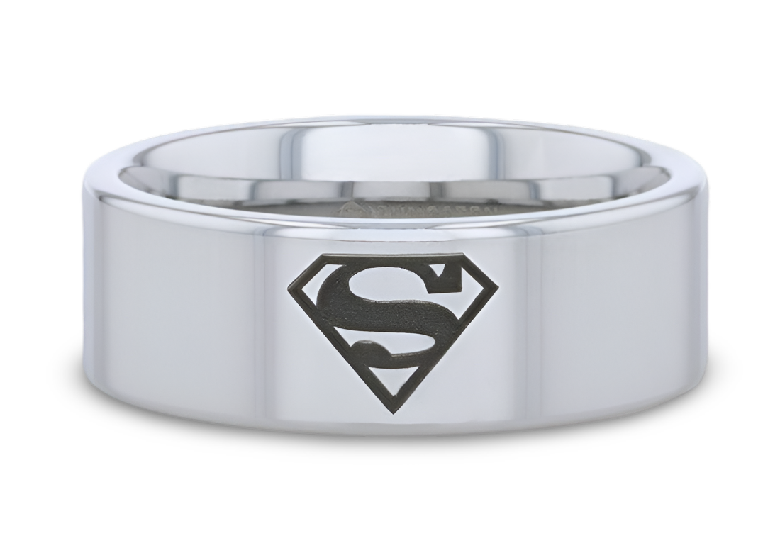 Superman Wedding Ring in Tungsten 