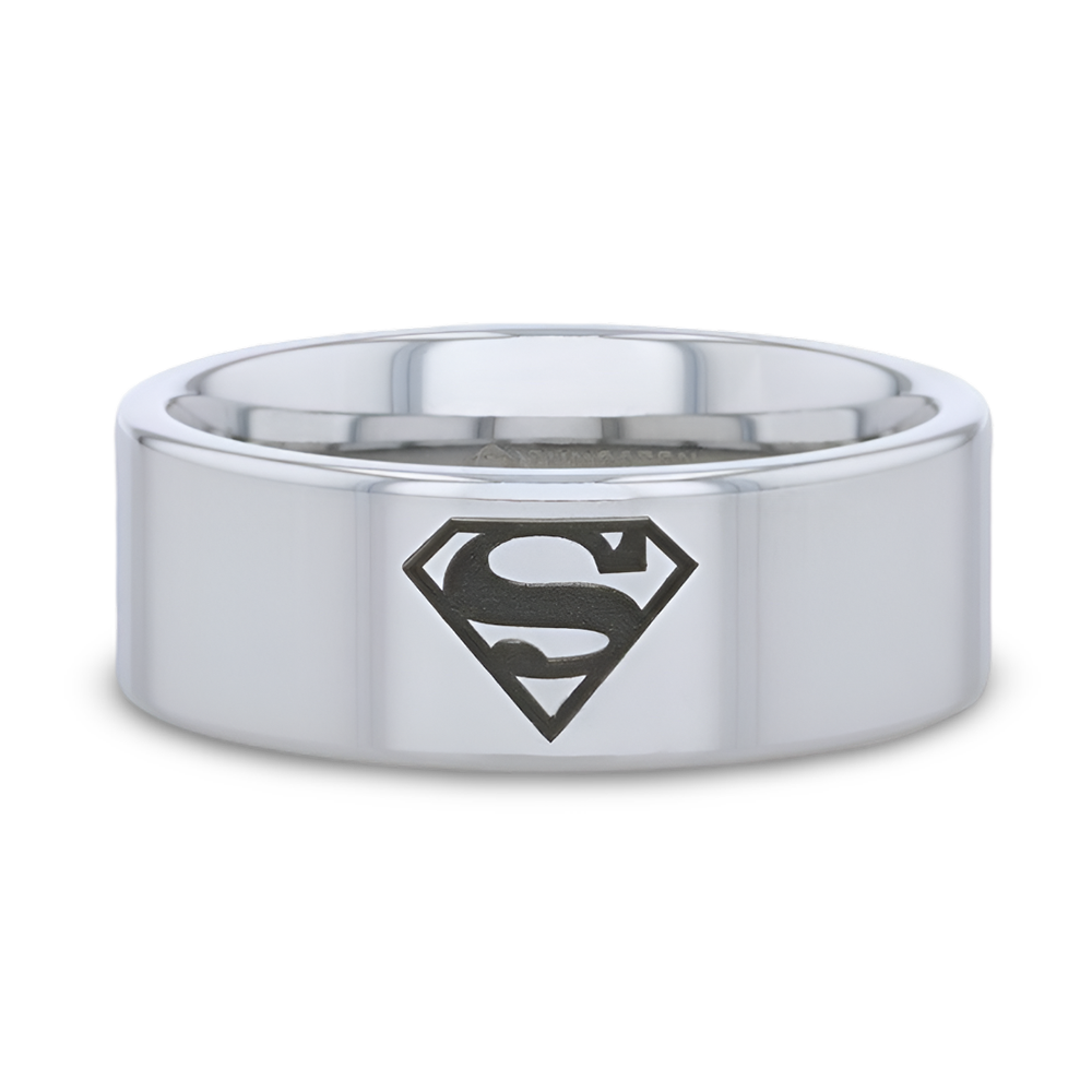 Superman Wedding Ring in Tungsten 