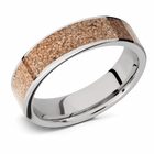 Tan Dinosaur Bone Wedding Band - Cobalt 4mm - 8mm 