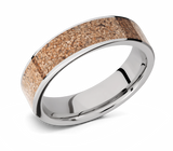Tan Dinosaur Bone Wedding Band - Cobalt 4mm - 8mm 