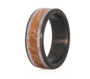 Whiskey Barrel Ring with Deer Antler & Carbon Fiber - Camo Ever After