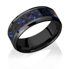 Mens Tiger Eye Ring – 8mm Zirconium & Blue Tiger Eye 