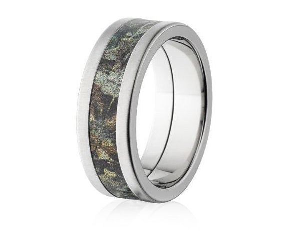 Realtree Wedding Ring 8mm Titanium in Brush Finish - Pick Pattern 