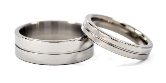 titanium ring set for him and her